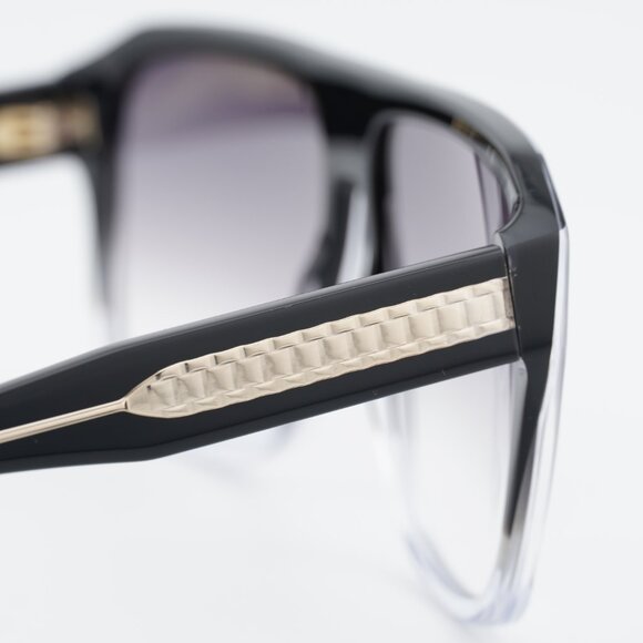 Victoria Beckham VB671S 009 Sunglasses Black Crystal Square Frame, Grey Lenses main image 9
